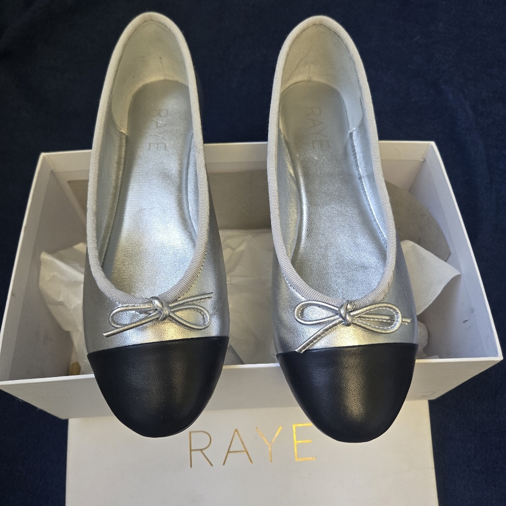 RAYE Women's Flats in Silver and Black
